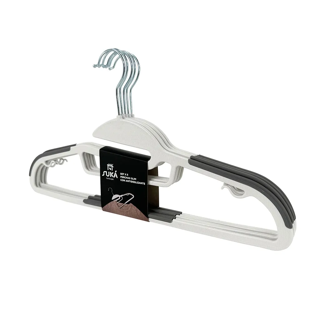 Perchas Slim Antideslizante Suká Set x 5