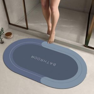 Alfombra de Baño Antideslizante Absorbente Oval 38x58cm