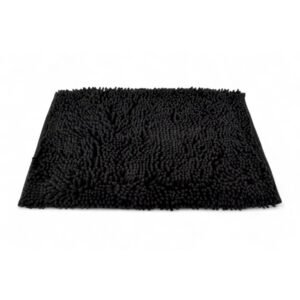 Alfombra de baño 40 x 60 cm Shaggy Negra