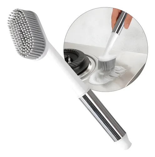 Cepillo de Silicona Rectangular con mango de Acero